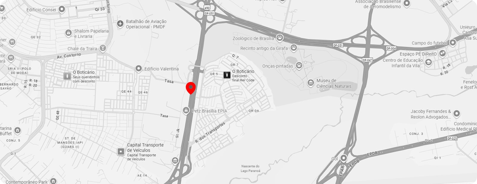 mapa de localização do motel